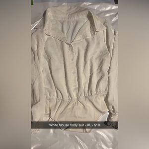 Never been worn white blouse body suit